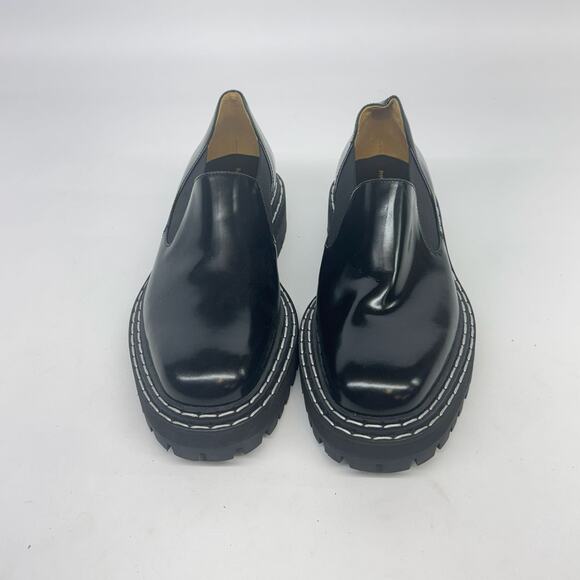 Proenza Schouler Black Leather Platform Slip-On Loafers Size 10 New Without Box - Picture 3 of 5